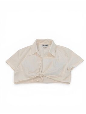 Vintage Dolce & Gabbana J&EANS Soft White Front Tie Crop Top Shirt